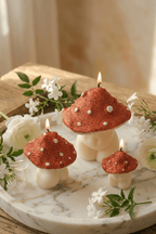 Glittery Mushroom Candles - Trio - Joe’s Haven