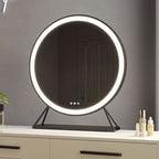 Grace Round Hollywood Mirror Black 60x67cm