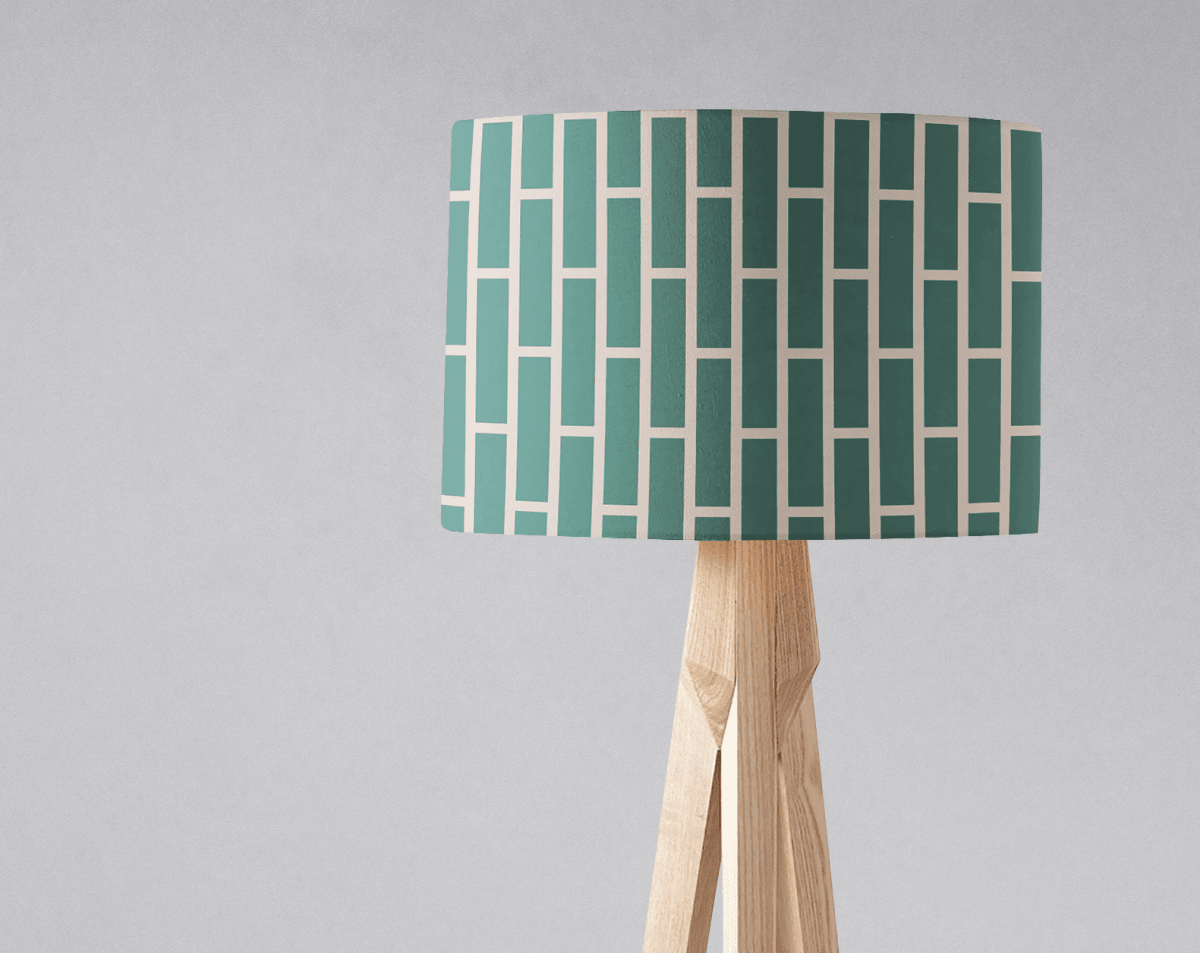 Green and Beige Geometric Lampshade - Joe’s Haven