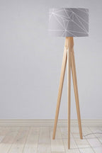 Grey with a White Lines Geometric Design Lampshade, Ceiling or Table Lamp Shade - Joe’s Haven