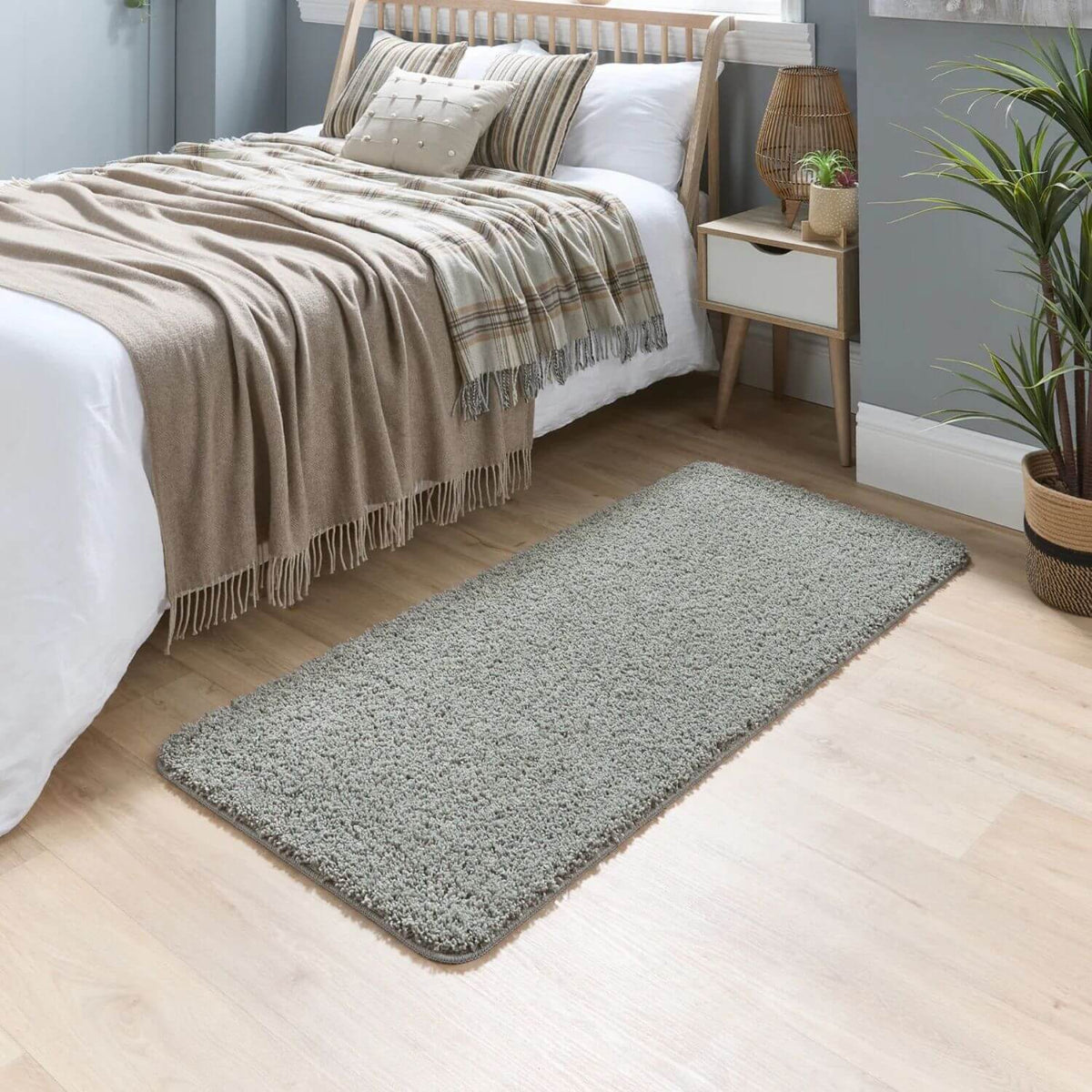 Washable Ghost Grey Shaggy Rug - Joe’s Haven