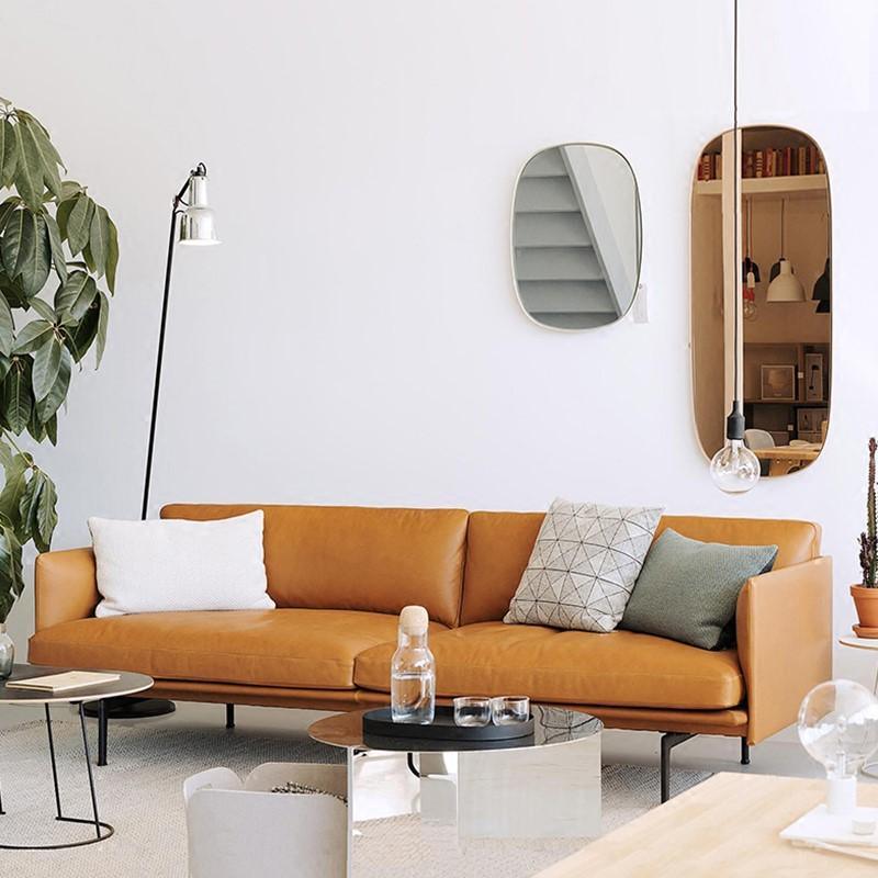 Muuto Outline Style Armchair, 2 Seater, Leather
