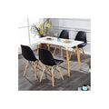 Halo Dining Table and Ghost Chair Set for 4 - Eiffel Plastic Chairs and a Rectangle Dining Table - Joe’s Haven
