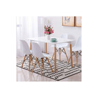 Halo Dining Table and Ghost Chair Set for 4 - Eiffel Plastic Chairs and a Rectangle Dining Table - Joe’s Haven