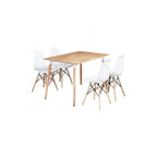 Halo Dining Table and Ghost Chair Set for 4 - Eiffel Plastic Chairs and a Rectangle Dining Table - Joe’s Haven