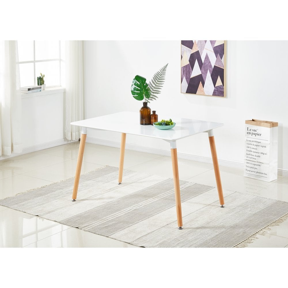 Halo Dining Table and Ghost Chair Set for 4 - Eiffel Plastic Chairs and a Rectangle Dining Table - Joe’s Haven
