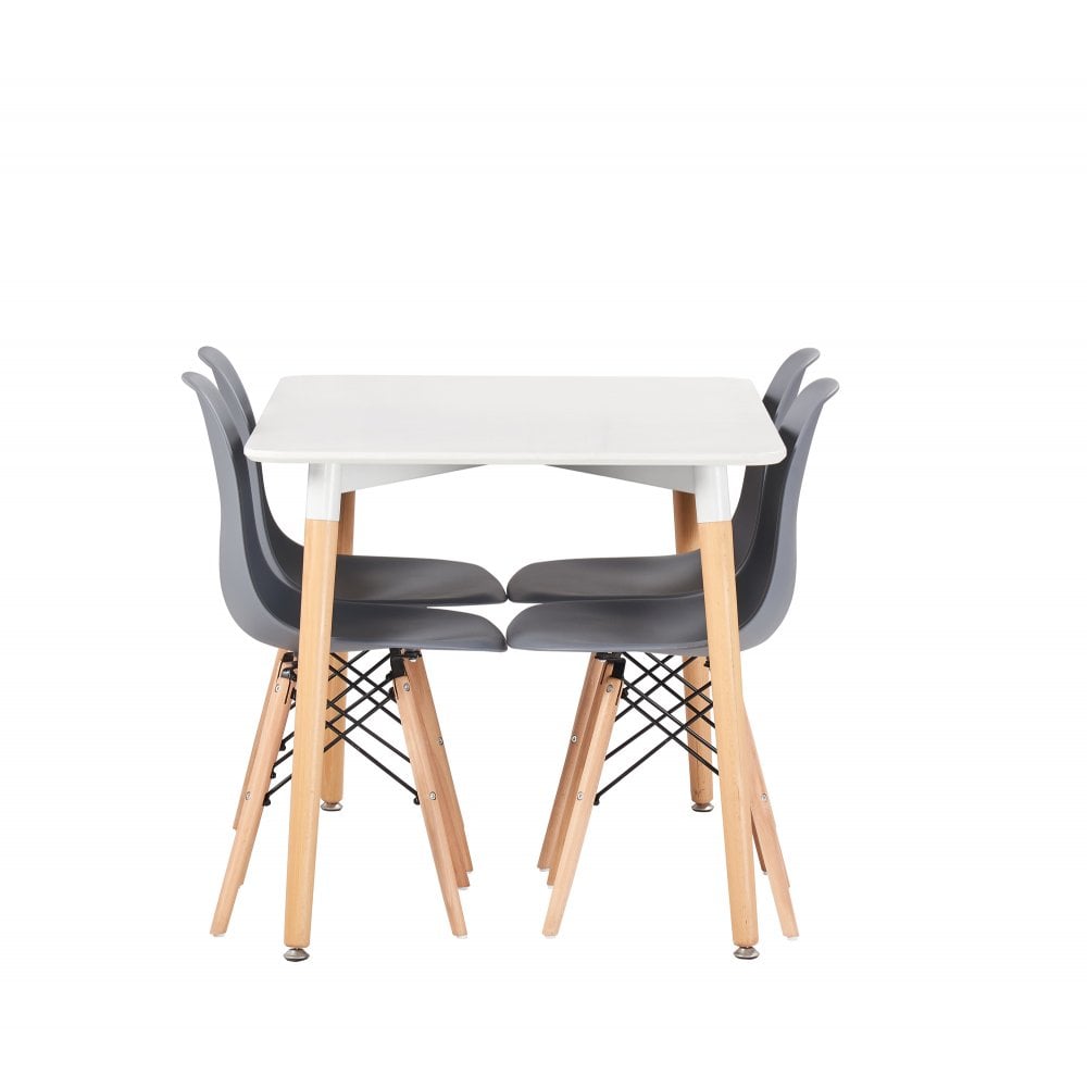 Halo Dining Table and Ghost Chair Set for 4 - Eiffel Plastic Chairs and a Rectangle Dining Table - Joe’s Haven
