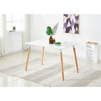 Halo Dining Table and Ghost Chair Set for 4 - Eiffel Plastic Chairs and a Rectangle Dining Table - Joe’s Haven
