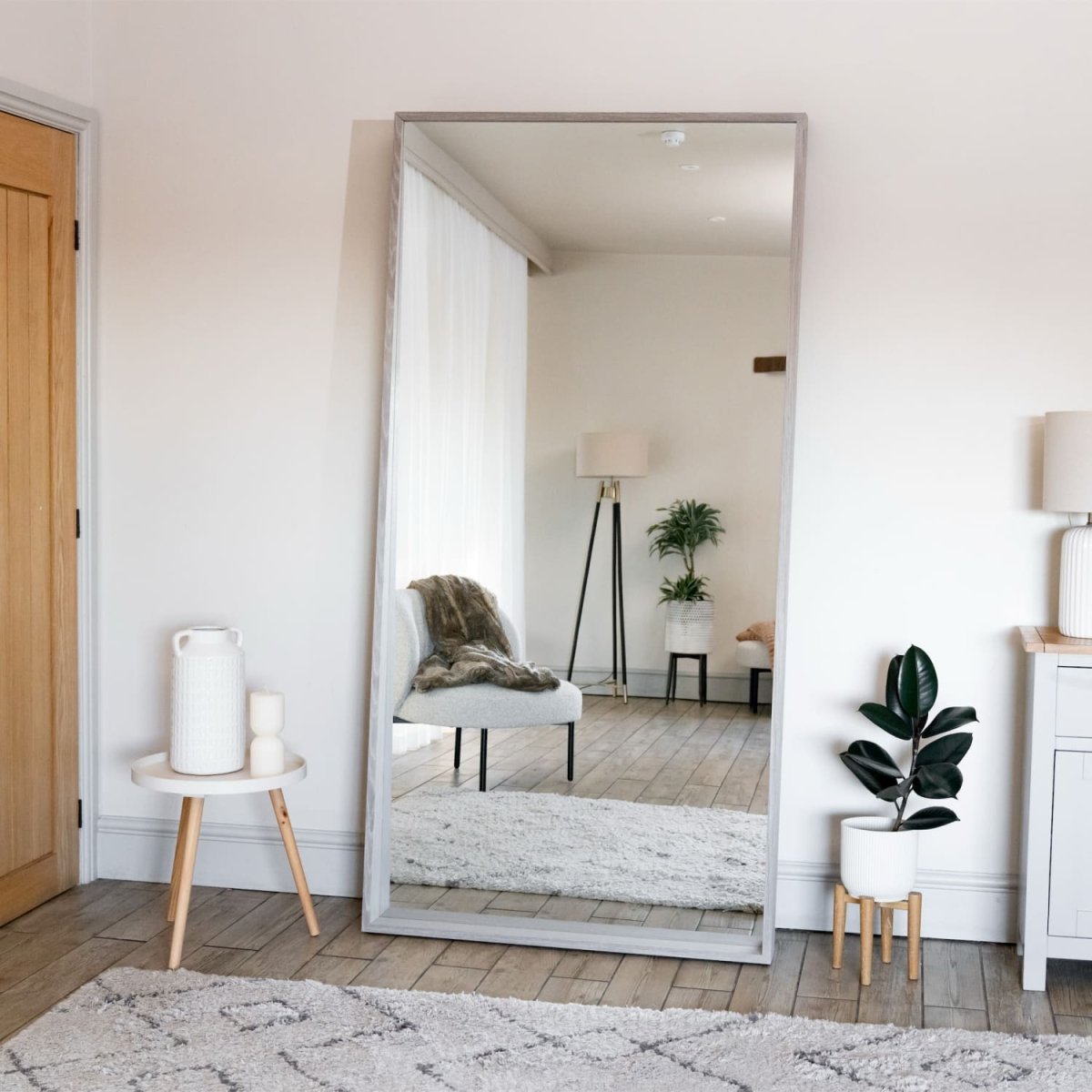Hanaka - Full Length Grey Oak Rectangle Mirror - 200cm x 100cm - Joe’s Haven