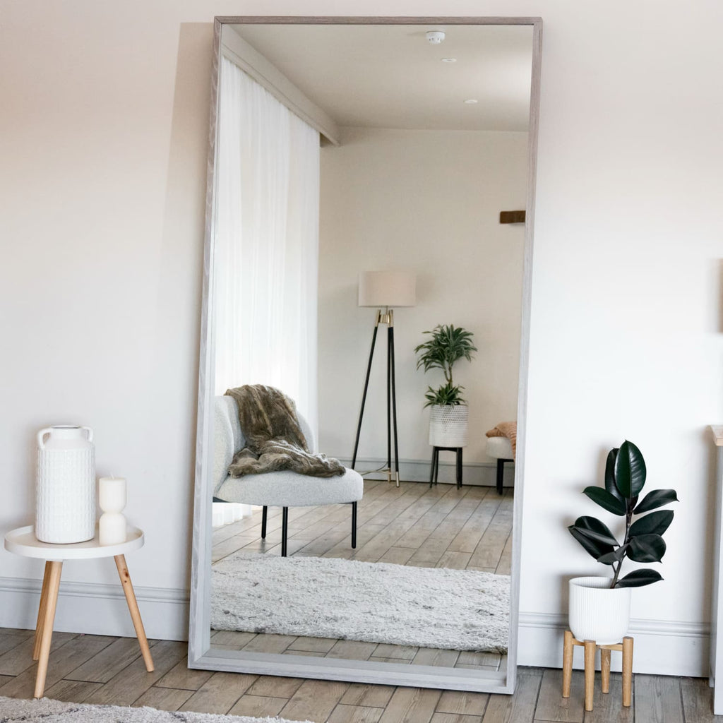Hanaka - Full Length Grey Oak Rectangle Mirror - 200cm x 100cm - Joe’s Haven