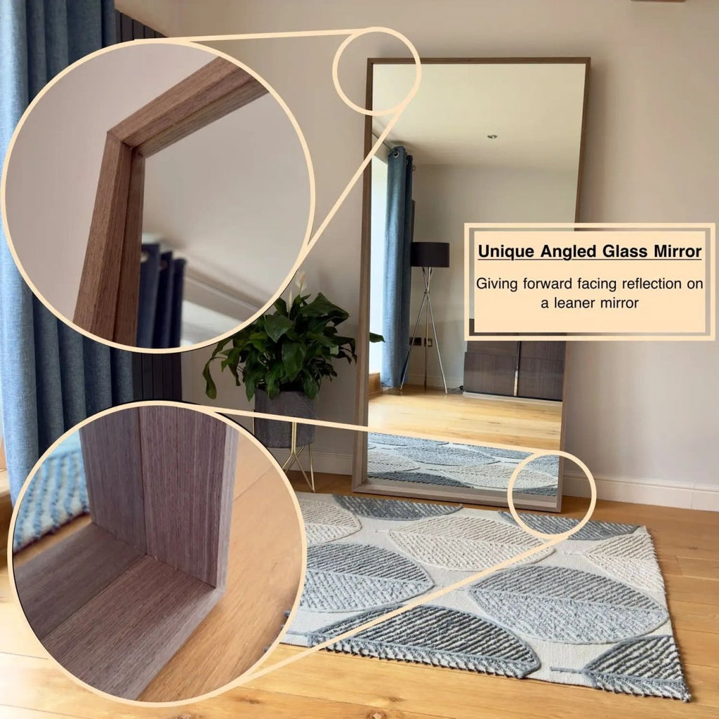 Hanaka - Full Length Walnut Wood Rectangle Mirror - 200cm x 100cm - Joe’s Haven