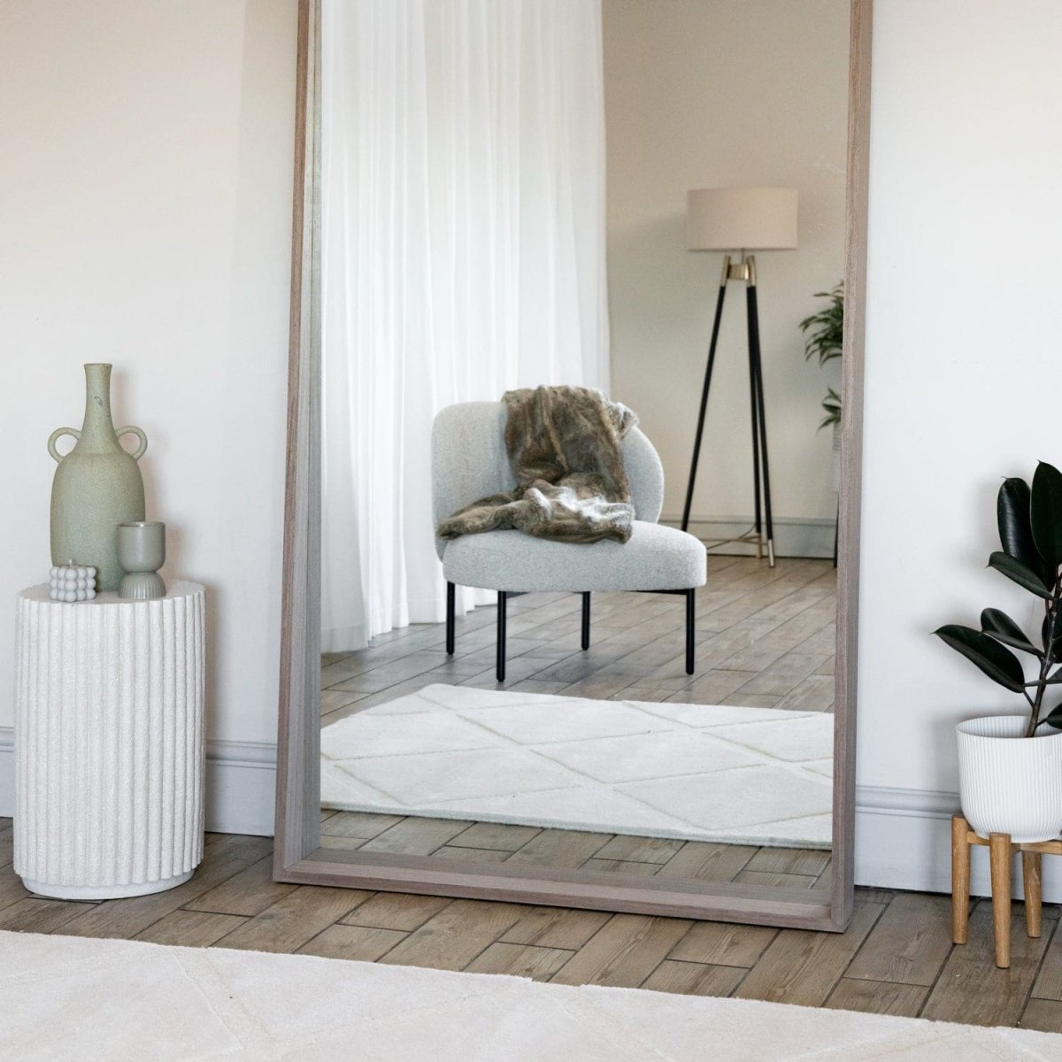 Hanaka - Full Length Walnut Wood Rectangle Mirror - 200cm x 100cm - Joe’s Haven