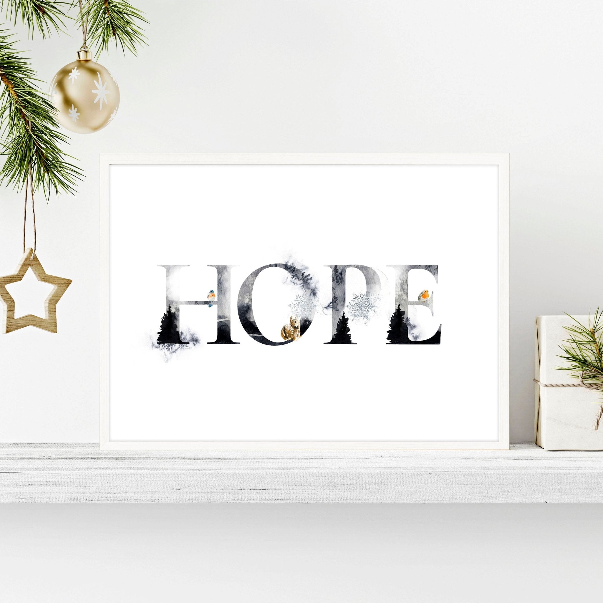 Xmas wall art print for Christmas decor