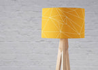 Yellow Lampshade with White Lines Geometric Design, Ceiling or Table Lamp Shade - Joe’s Haven