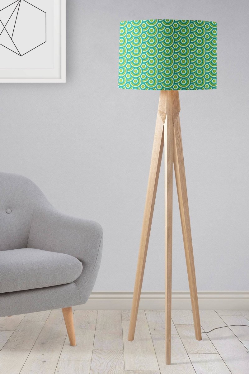 Green with a 70's Retro Circles DesignLampshade, Ceiling or Table Lamp Shade - Joe’s Haven