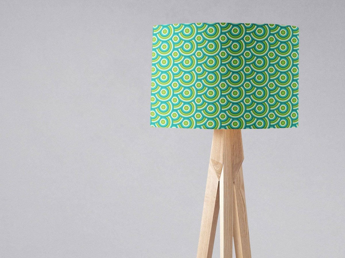 Green with a 70's Retro Circles DesignLampshade, Ceiling or Table Lamp Shade - Joe’s Haven