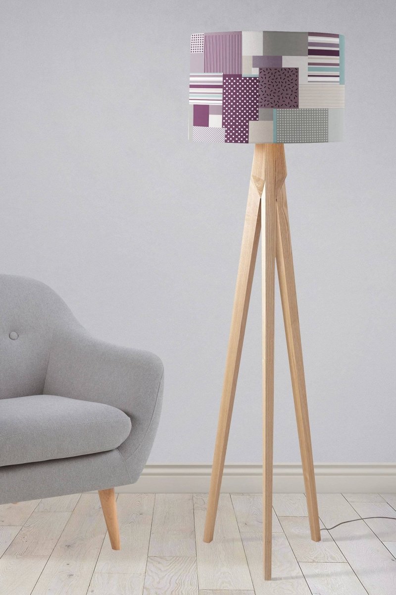 Purple Memphis Style Lampshade, Ceiling or Table Lamp Shade - Joe’s Haven