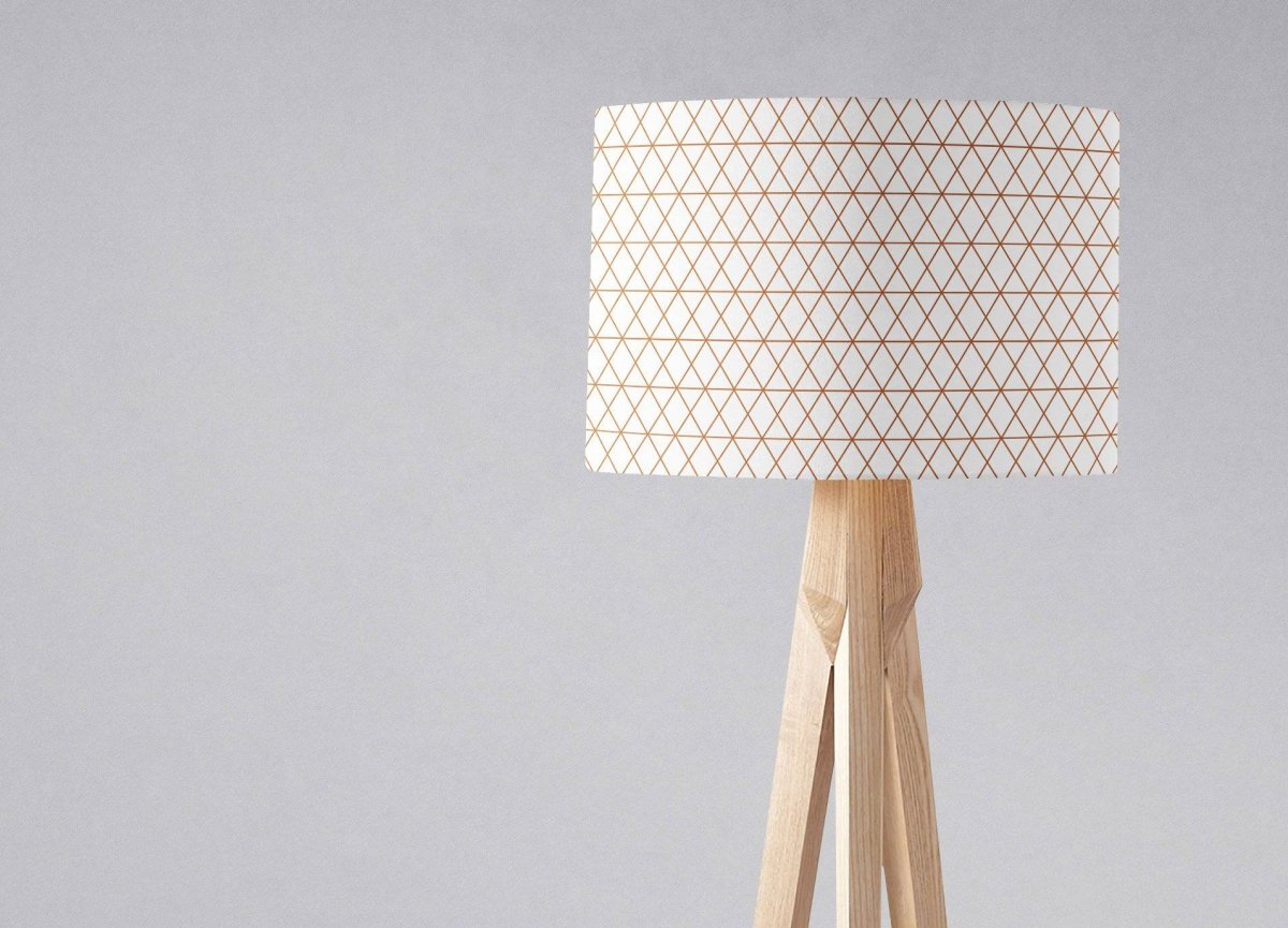 White with Copper Lines Design Lampshade, Ceiling or Table Lamp Shade - Joe’s Haven