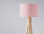 Pink Lampshade with a White Geometric Design, Ceiling or Table Light Shade - Joe’s Haven