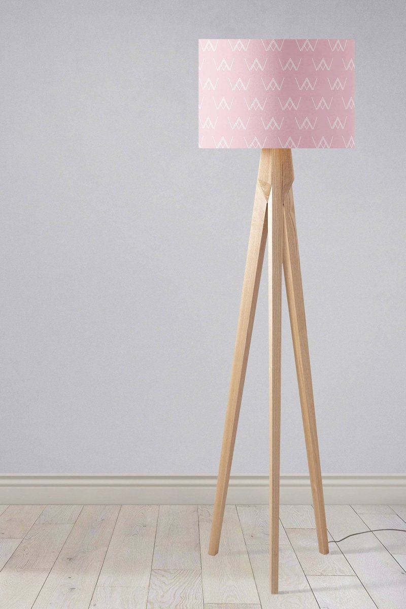 Pink Lampshade with White Abstract Design, Ceiling or Table Lamp Shade - Joe’s Haven