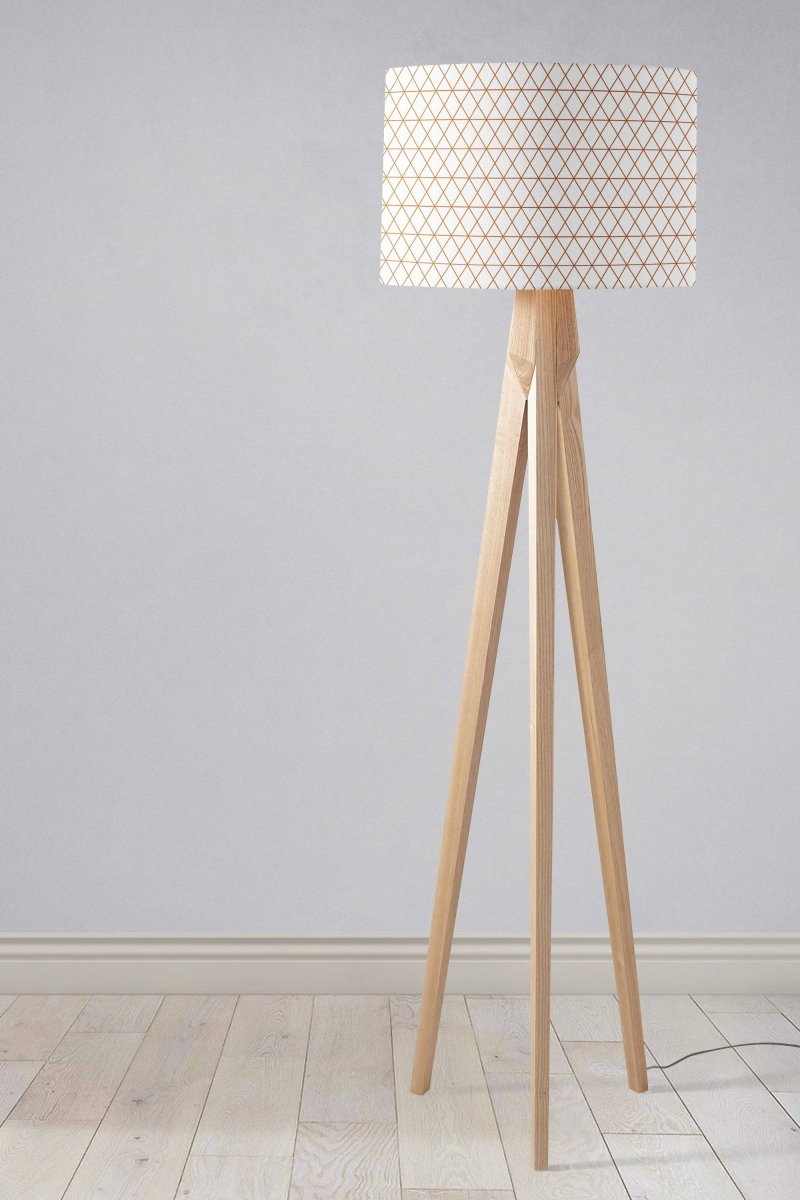 White with Copper Lines Design Lampshade, Ceiling or Table Lamp Shade - Joe’s Haven