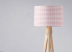 Pink Lampshade with a White Lines Geometric Design, Ceiling or Table Lamp Shade - Joe’s Haven