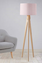Pink Lampshade with a White Lines Geometric Design, Ceiling or Table Lamp Shade - Joe’s Haven