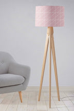 Blush Pink with a White Geometric Design Lampshade, Ceiling or Table Lamp Shade - Joe’s Haven