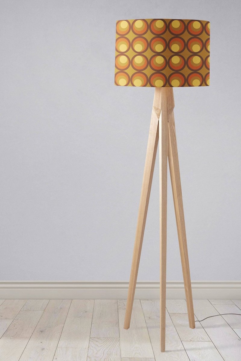 Brown and Orange Retro 1970's Design Lampshade, Ceiling or Table Lamp Shade - Joe’s Haven