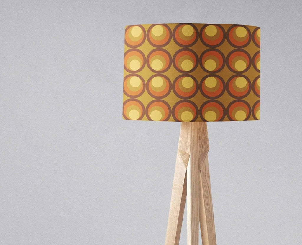 Brown and Orange Retro 1970's Design Lampshade, Ceiling or Table Lamp Shade - Joe’s Haven