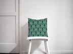 Green and Blue Art Deco Design Cushions, Throw Pillow - Joe’s Haven