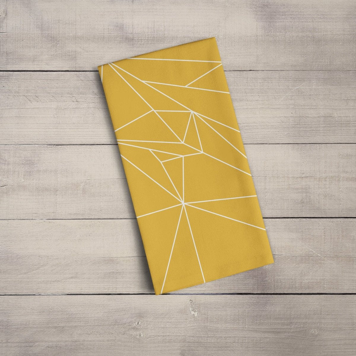 Yellow Tea Towel with a White Geometric Line Design, Dish Towel, Kitchen Towel - Joe’s Haven