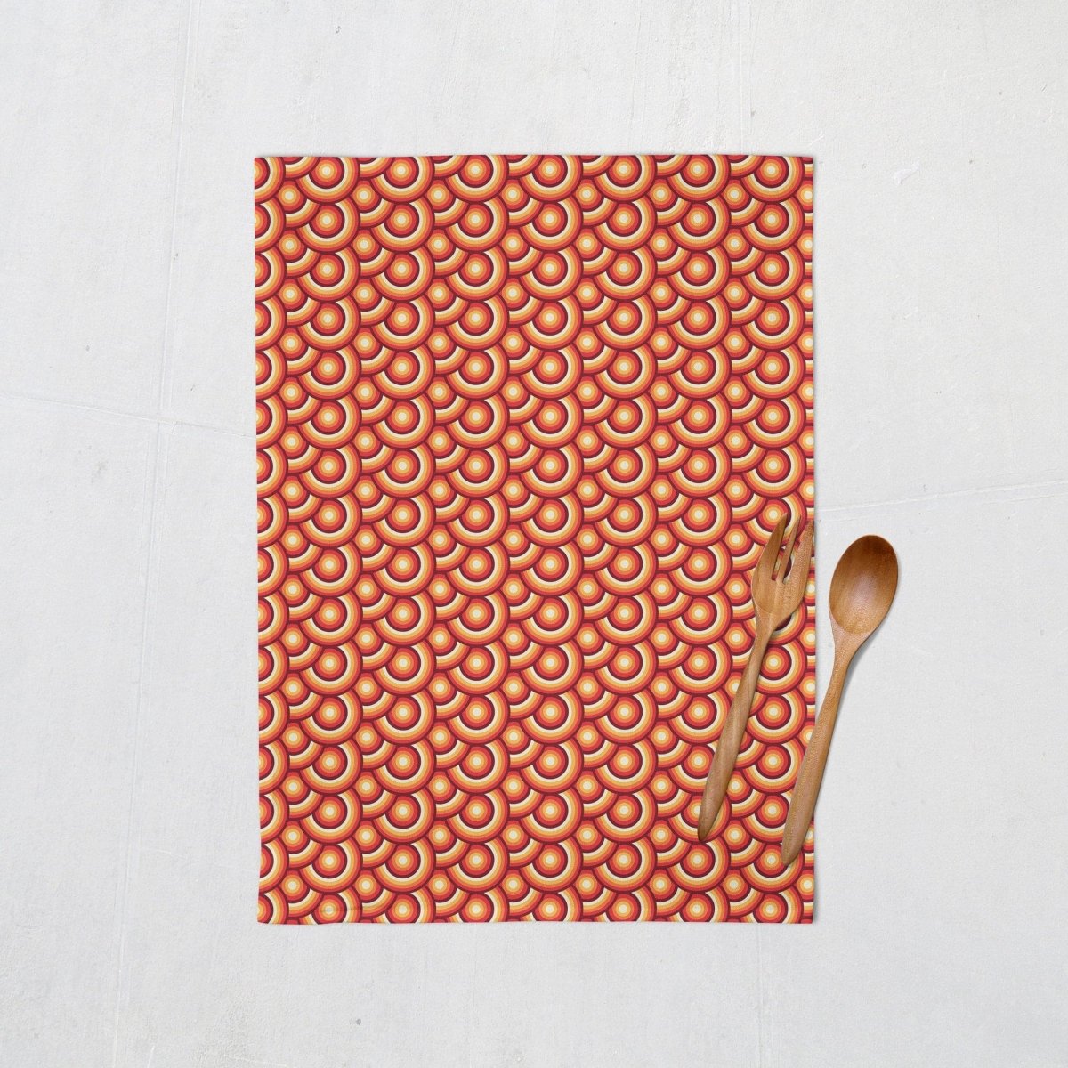 Orange Tea Towels with a 70's Retro Design, Dish Towels, Kitchen Towels - Joe’s Haven