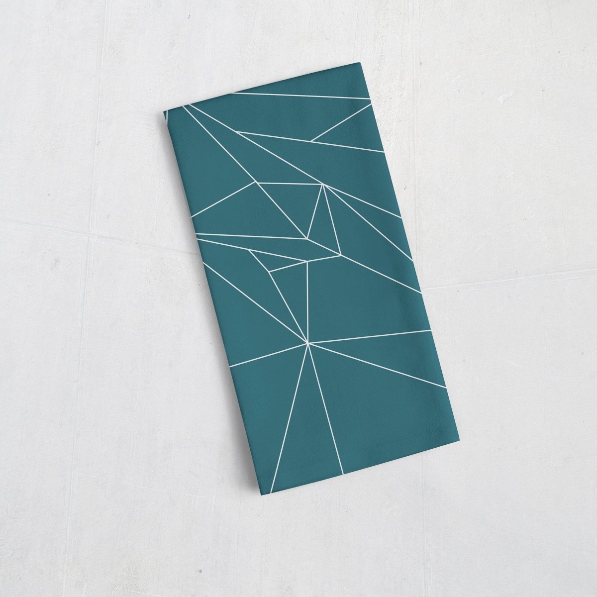 Teal Tea Towel with a White Line Geometric Design, Dish Towel, Kitchen Towel - Joe’s Haven