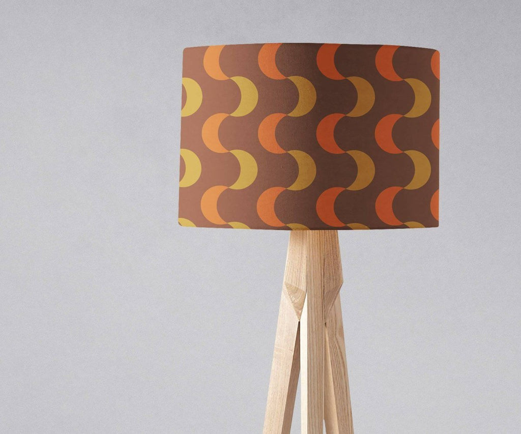 Brown and Orange Retro 1970's Design Lampshade, Ceiling or Table Lamp Shade - Joe’s Haven