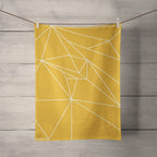 Yellow Tea Towel with a White Geometric Line Design, Dish Towel, Kitchen Towel - Joe’s Haven