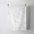 White Tea Towel with a Grey Geometric Line Design, Dish Towel, Kitchen Towel - Joe’s Haven