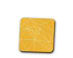Yellow Coasters with a White Line Geometric Design, Table Decor Drinks Mat - Joe’s Haven
