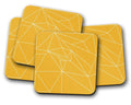 Yellow Coasters with a White Line Geometric Design, Table Decor Drinks Mat - Joe’s Haven
