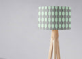 Grey Lampshade with a Mint Green Geometric Design, Ceiling or Table Lamp Shade - Joe’s Haven