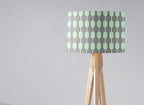 Grey Lampshade with a Mint Green Geometric Design, Ceiling or Table Lamp Shade - Joe’s Haven