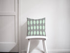 Grey and Mint Green Geometric Design Cushion, Throw Pillow - Joe’s Haven