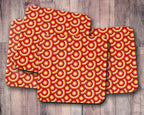 Orange Retro 70's Design Coasters, Table Decor Drinks Mat - Joe’s Haven