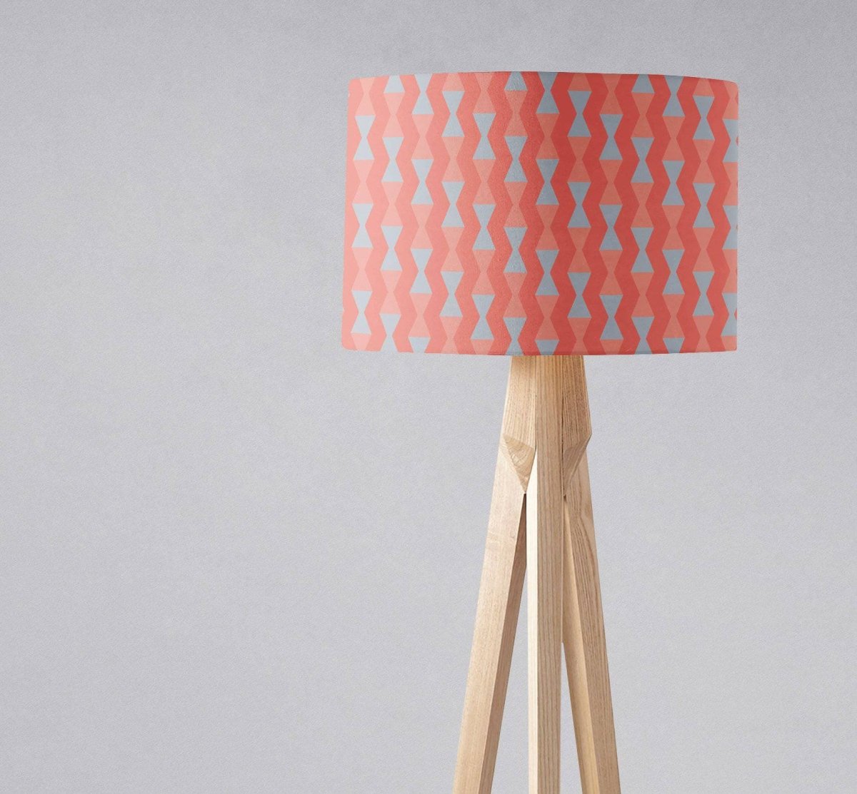 Coral and Grey Mid century Modern Retro Lampshade - Joe’s Haven