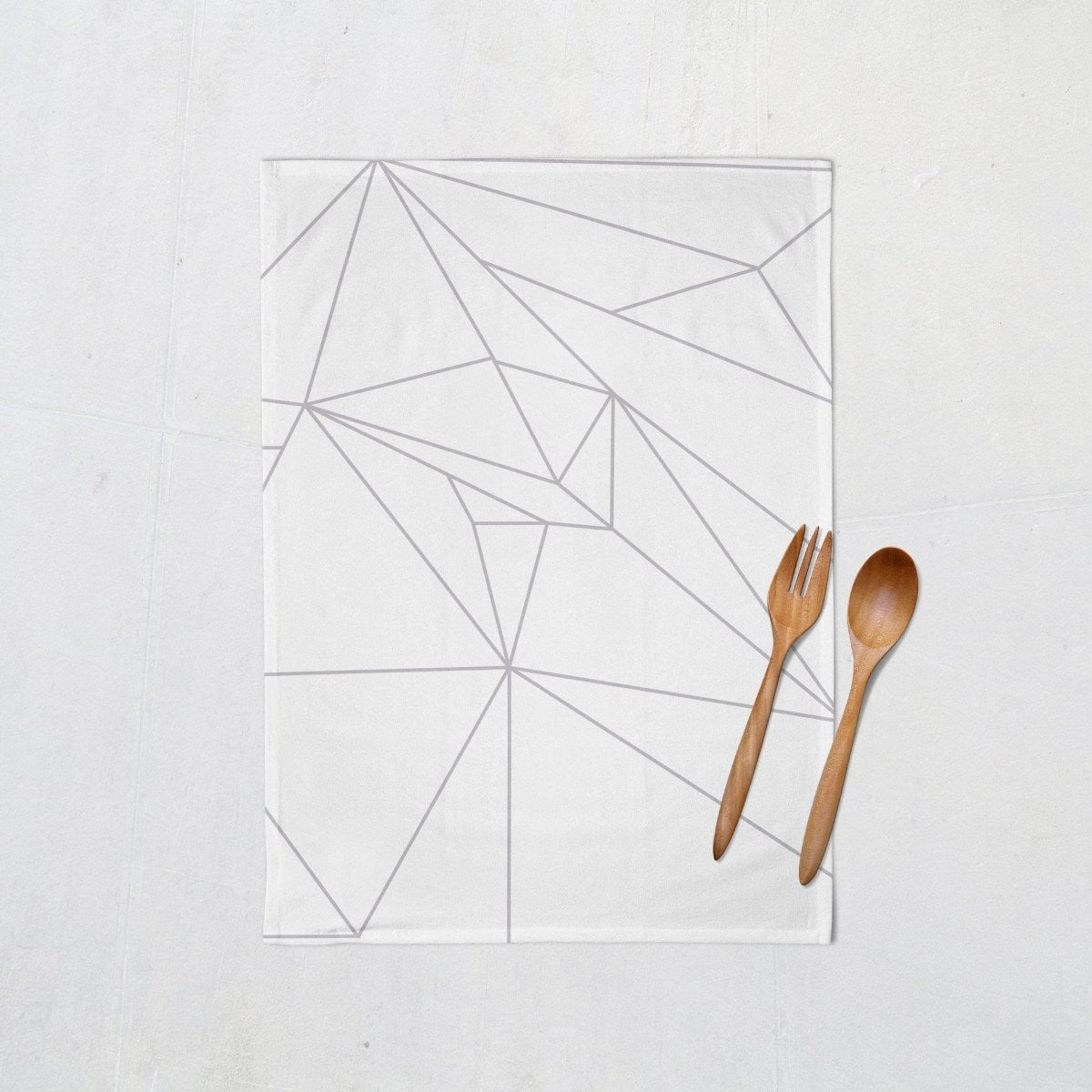 White Tea Towel with a Grey Geometric Line Design, Dish Towel, Kitchen Towel - Joe’s Haven