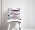 Purple and Duck Egg Blue Striped Cushion, Throw Pillow - Joe’s Haven