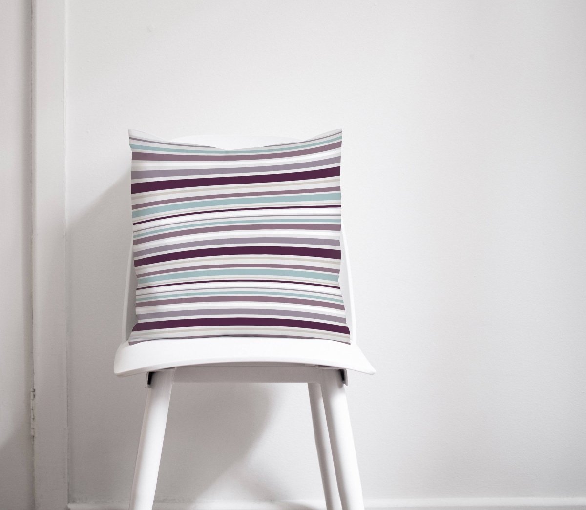 Purple and Duck Egg Blue Striped Cushion, Throw Pillow - Joe’s Haven