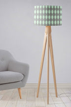 Grey Lampshade with a Mint Green Geometric Design, Ceiling or Table Lamp Shade - Joe’s Haven