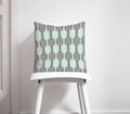 Grey and Mint Green Geometric Design Cushion, Throw Pillow - Joe’s Haven