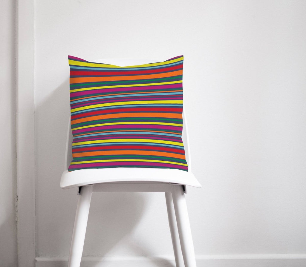 Rainbow Striped Design Cushion, Throw Pillow - Joe’s Haven